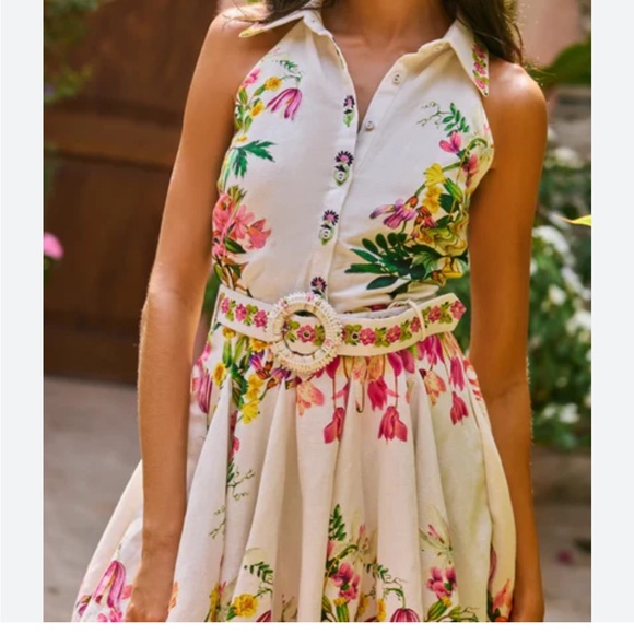 HEMANT & NANDITA floral belted dress - Picture 2 of 9